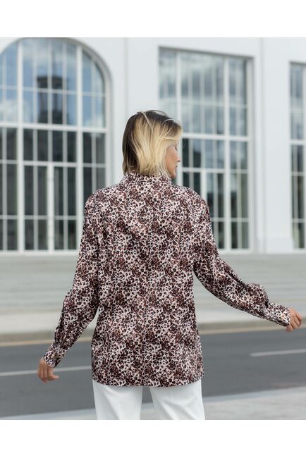 Женская рубашка с универсальным манжетом принт леопард - 8364 от byME 