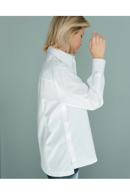 Женская рубашка  с пуговицами на боках белая - 8407 от byME 