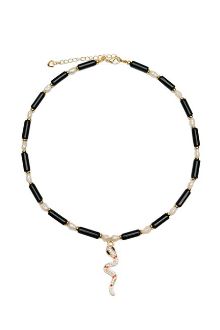 Чокер из агата и жемчуга - S00070 от  