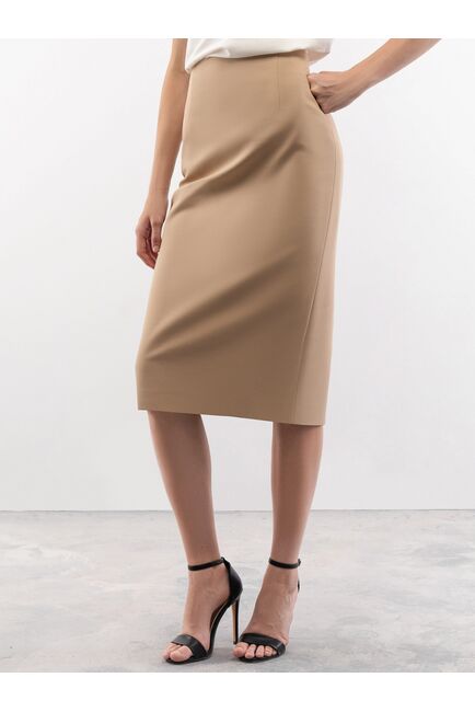 Юбка-карандаш на высокой посадке кофейная от byME 