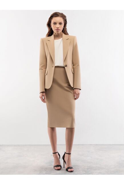 Юбка-карандаш на высокой посадке кофейная от byME 