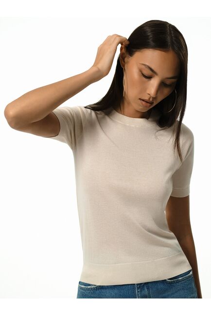 Джемпер с короткими рукавами молочного цвета от byME 