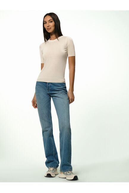 Джемпер с короткими рукавами молочного цвета от byME 