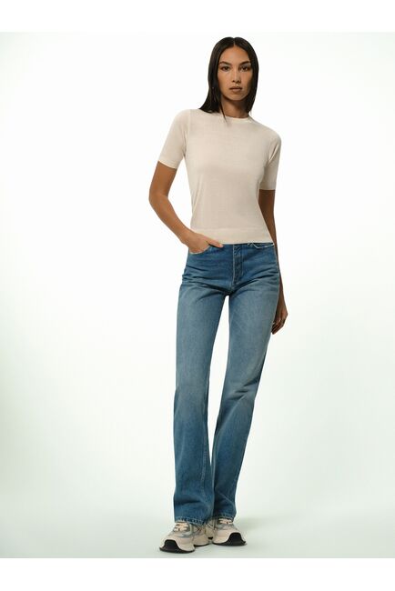 Джемпер с короткими рукавами молочного цвета от byME 