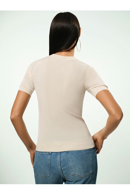 Джемпер с короткими рукавами молочного цвета от byME 