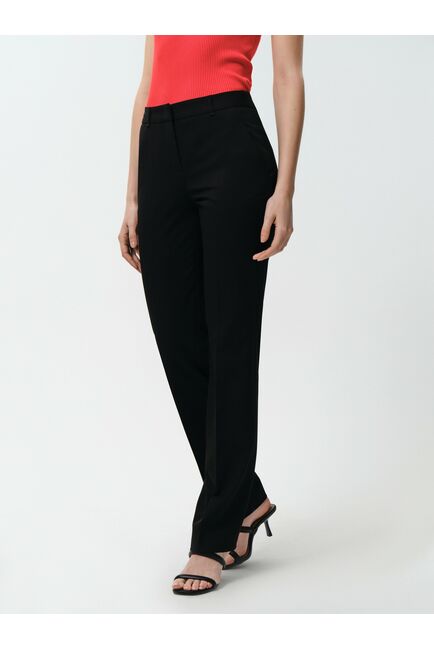 Женские брюки прямого кроя со стрелками чёрные от byME 