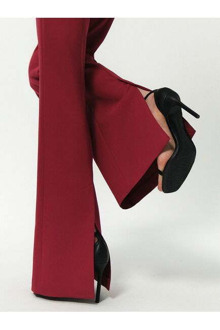 Брюки женские клёш брусничные от byME 