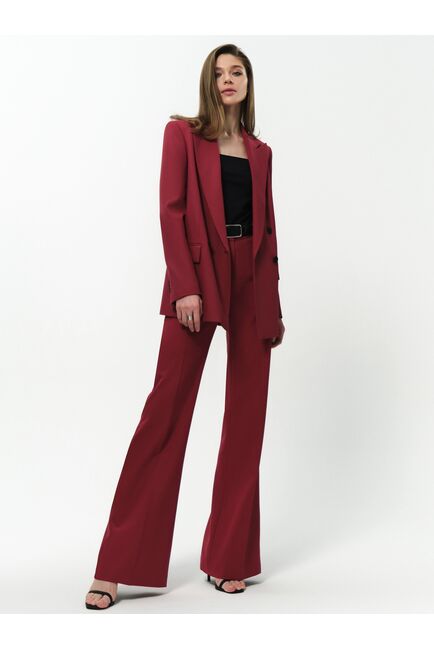 Брюки женские клёш брусничные от byME 