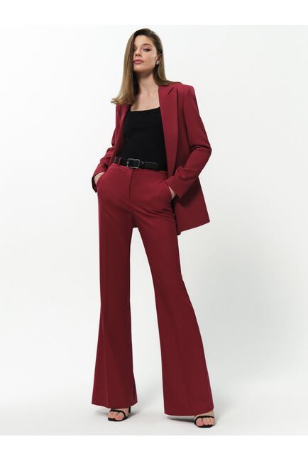 Брюки женские клёш брусничные от byME 