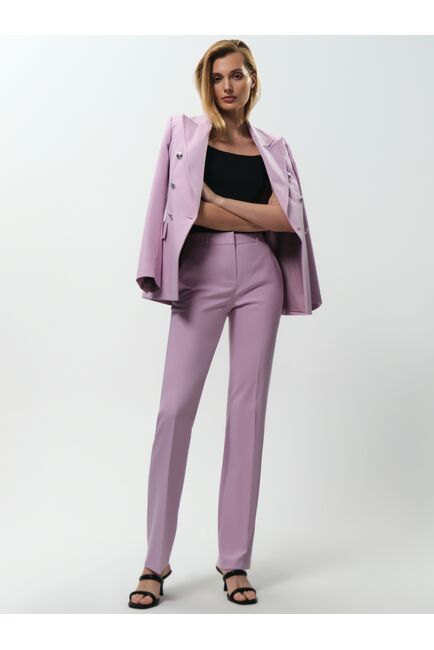 Классические брюки на средней посадке розовые от byME 