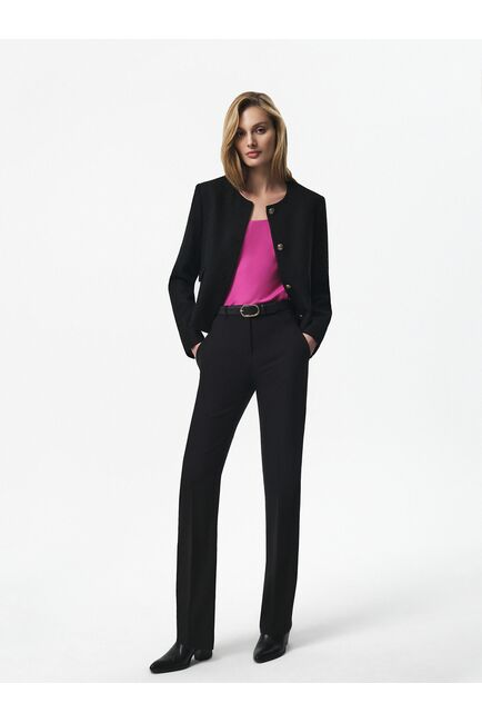 Классические брюки на средней посадке черные от byME 