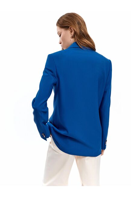 Двубортный прямой жакет васильковый от byME 