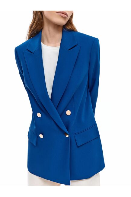 Двубортный прямой жакет васильковый от byME 