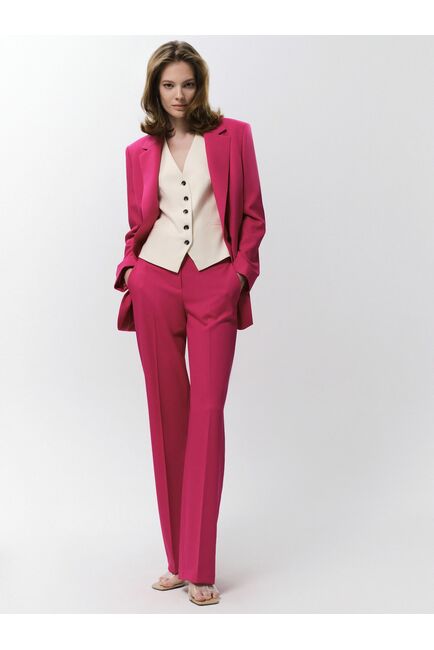 Прямой однобортный жакет ярко-розовый от byME 