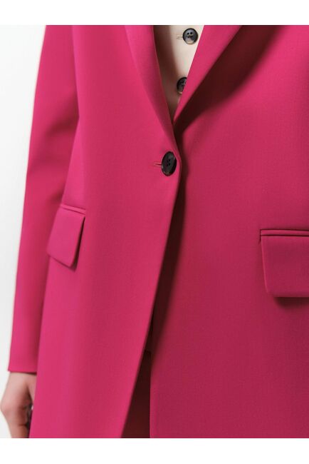 Прямой однобортный жакет ярко-розовый от byME 