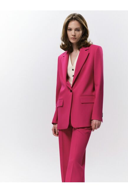 Прямой однобортный жакет ярко-розовый от byME 