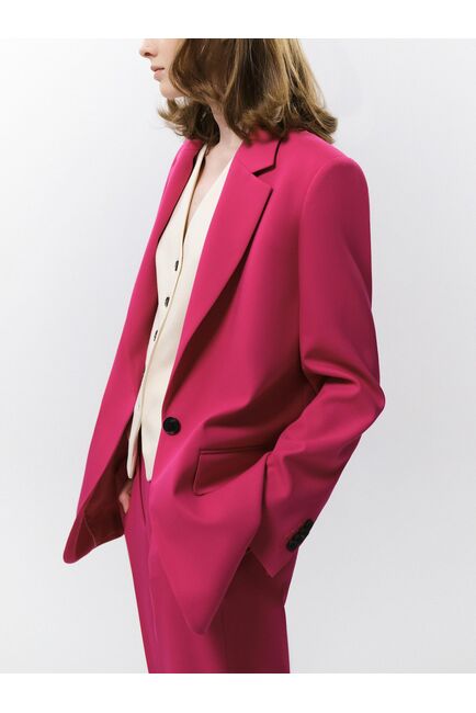 Прямой однобортный жакет ярко-розовый от byME 