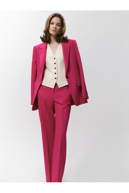 Женские классические брюки со стрелками ярко-розовые от byME 