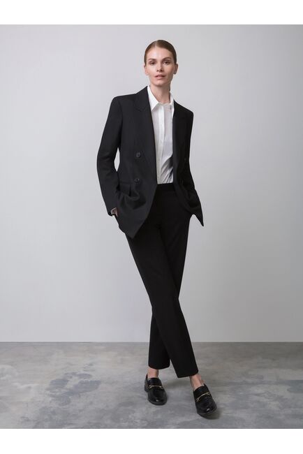 Приталенный двубортный жакет чёрный от byME 