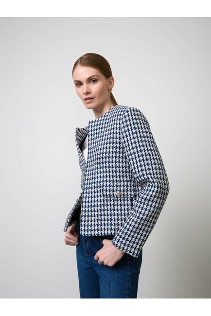 Твидовый жакет без воротника от byME 