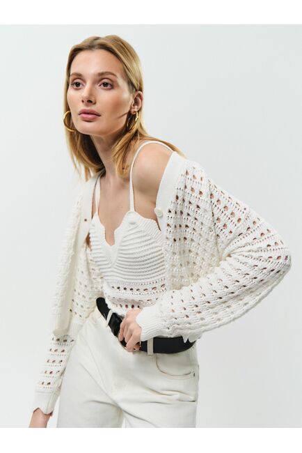 Вязаный топ женский экрю от byME 