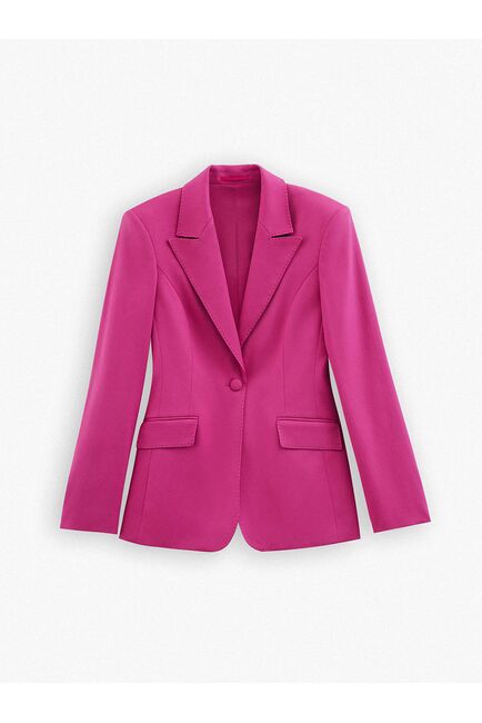 Женский приталенный пиджак на одной пуговице цикламен от byME 