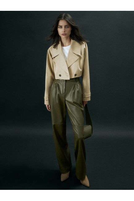 Удлинённый пиджак из натурального хлопка тёмно-бежевый от byME 