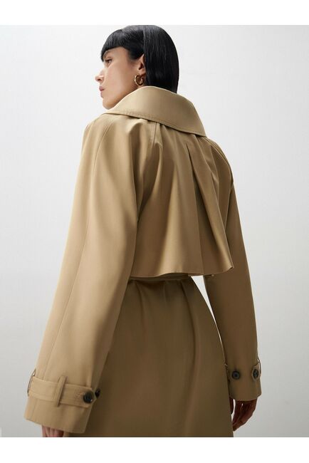 Удлинённый пиджак из натурального хлопка тёмно-бежевый от byME 