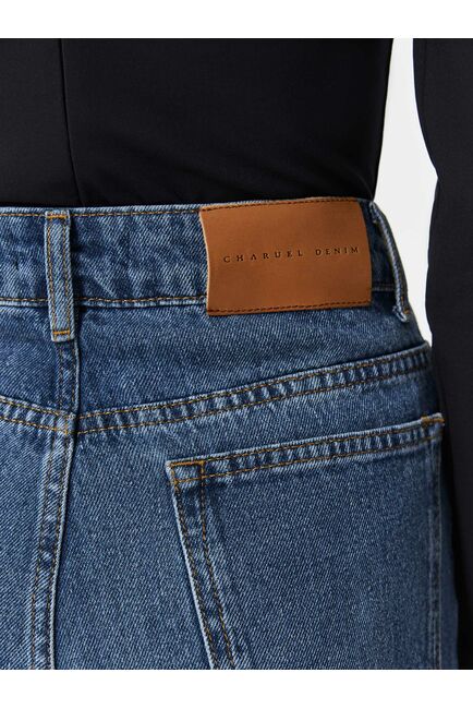 Женские прямые джинсы с эффектом потертости синие от byME 