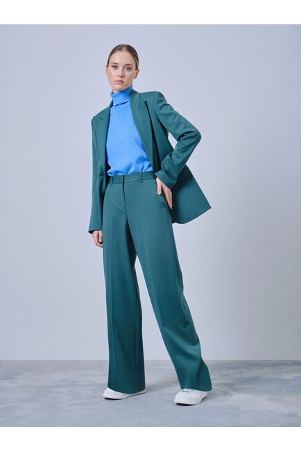 Широкие брюки со стрелками зелёные от byME 