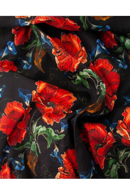 Женская рубашка под пуговицу принт маки - 7844 от byME 