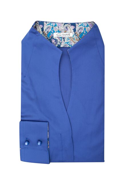 Женская рубашка воротник стойка под пуговицы с отделкой - 8207 от byME 