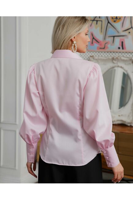 Женская рубашка Non-Iron с супатной застежкой розовая - 8471 от ByME 