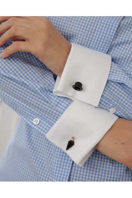 Женская рубашка под запонку голубая - 8488 от byME 