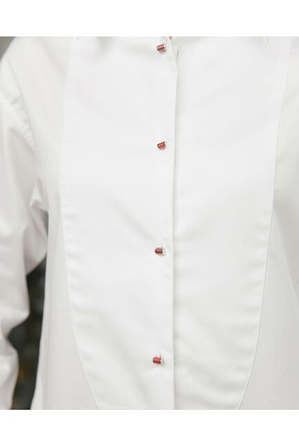 Женская рубашка полуприталенная белая - 8490 от byME 