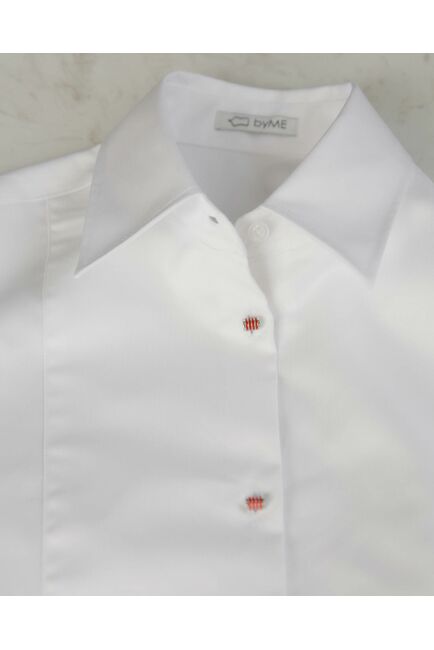 Женская рубашка полуприталенная белая - 8490 от byME 