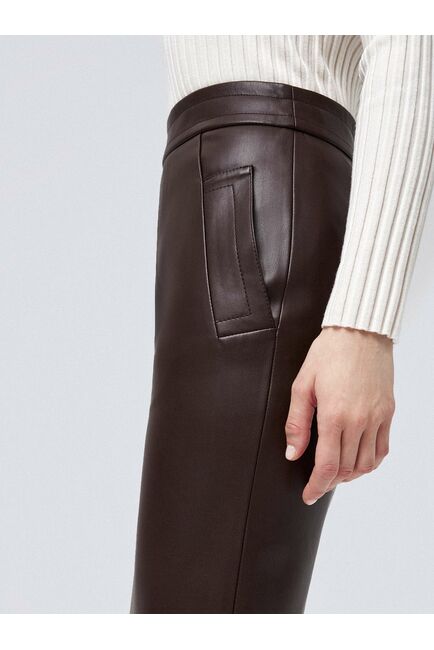 Юбка женская из экокожи горький шоколад от ByME 