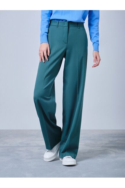 Широкие брюки со стрелками зелёные от byME 