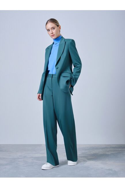 Широкие брюки со стрелками зелёные от byME 