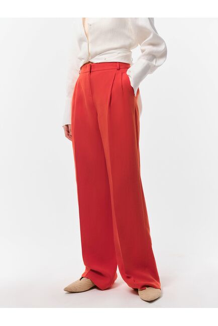 Брюки из смесового льна от byME 