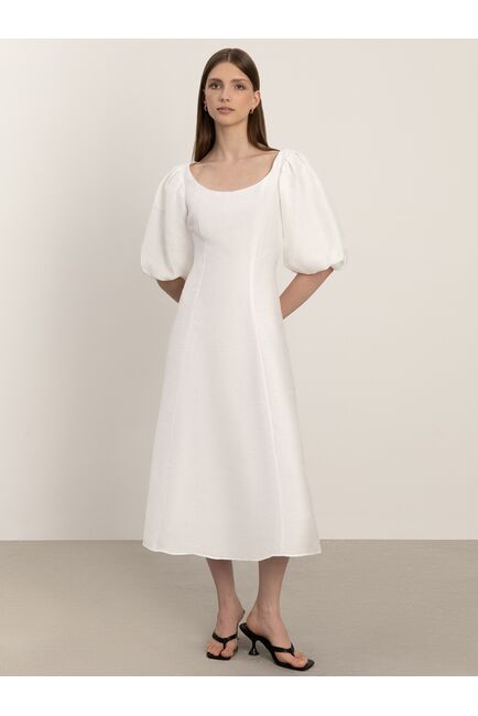 Платье изо льна с рельефами от byME 