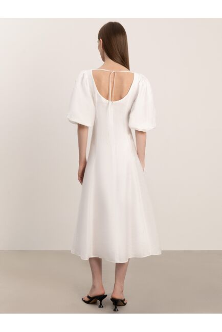 Платье изо льна с рельефами от byME 