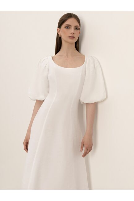 Платье изо льна с рельефами от byME 