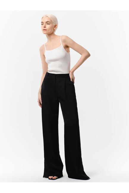 Широкие брюки с хлястиками черный от byME 