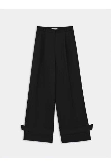 Широкие брюки с хлястиками черный от byME 