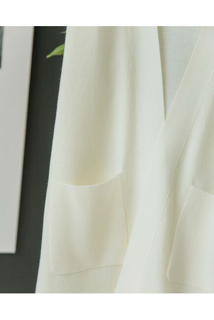 Кардиган из шерсти мериноса тонкой вязки белый от byME 