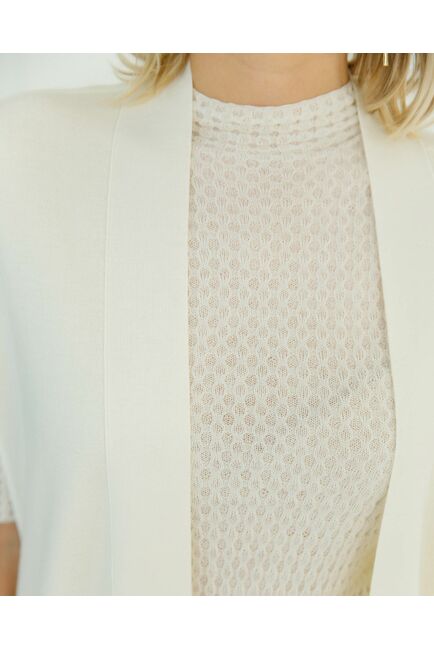 Кардиган из шерсти мериноса тонкой вязки белый от byME 