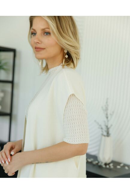 Кардиган из шерсти мериноса тонкой вязки белый от byME 