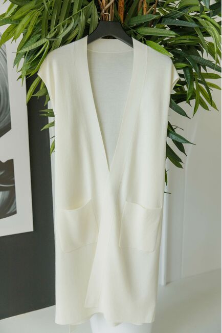 Кардиган из шерсти мериноса тонкой вязки белый от byME 