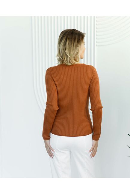 Кардиган из шерсти мериноса тонкой вязки карамель от byME 